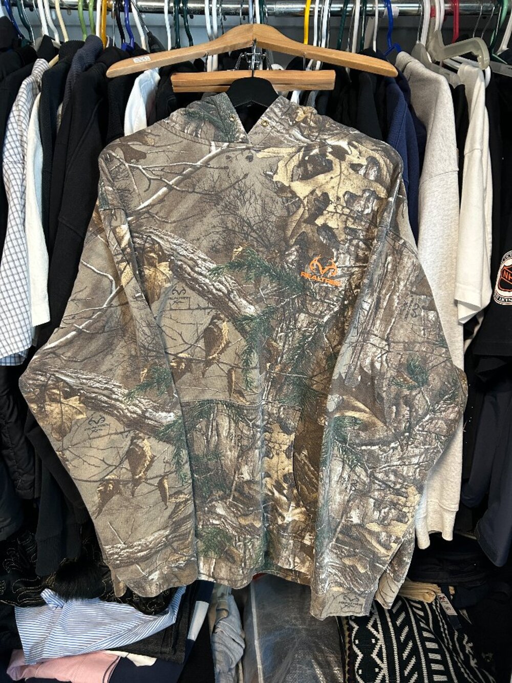 Real Tree Vintage Camo Hunting Hoodie - Size XL